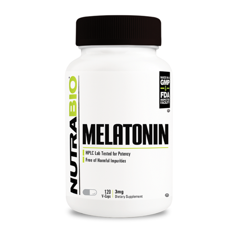 NutraBio Melatonin (3mg) - 120 Vegetable Capsules