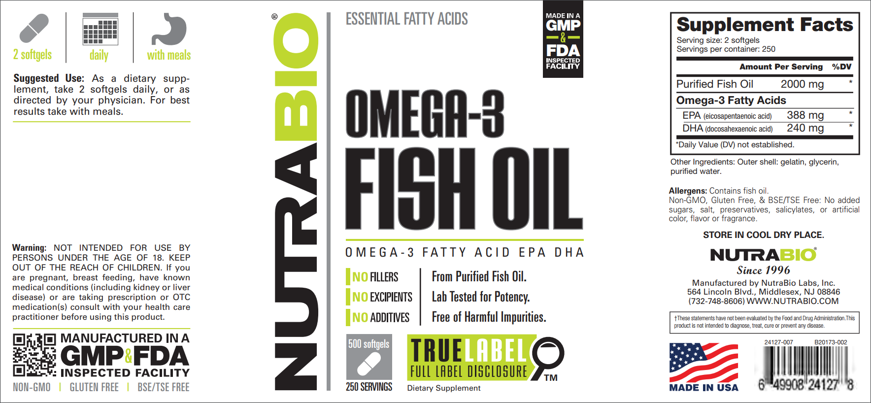 Nutra Bio Omega 3 Fish Oil